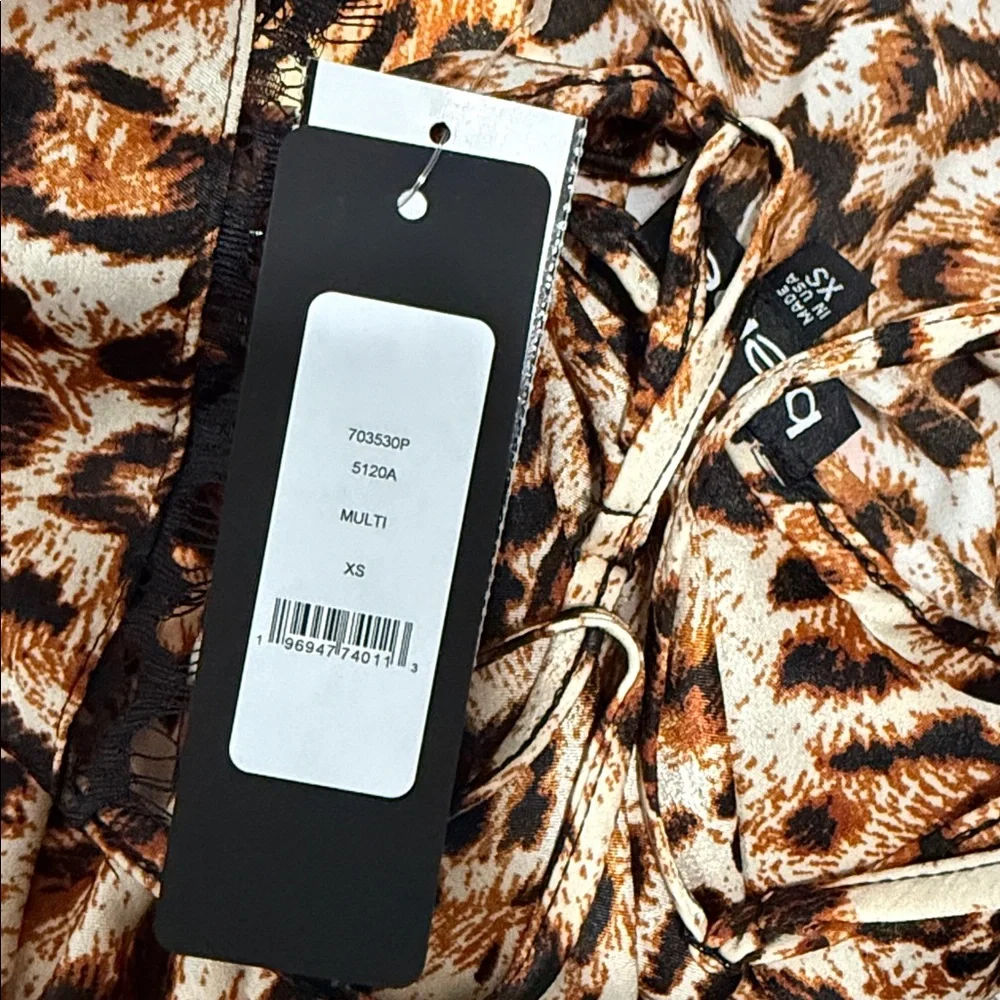 Bebe Animal Print Lace Trim Slipdress - Picture 5 of 5